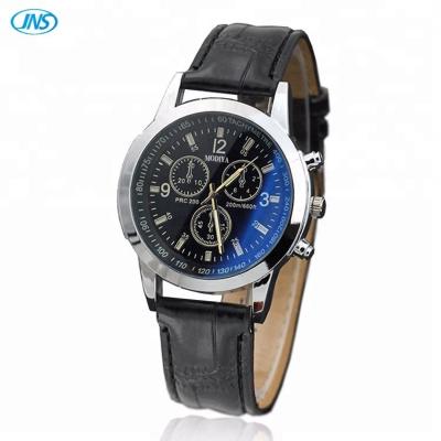 China Cheap Quality Stainless Steel Leather Strap Non-Specific Custom Mens Sport Watch for sale