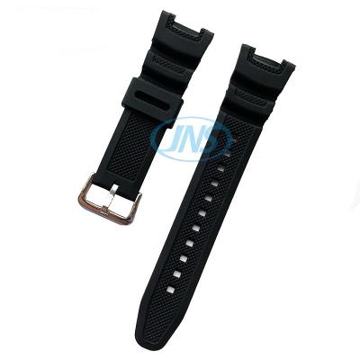 China Comfortable Custom Black Rubber Watch Bands Strap For SGW-100 Watches for sale