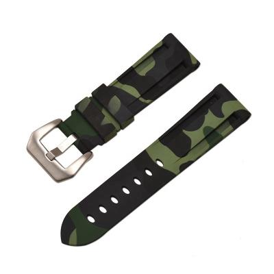 China Comfortable Camouflage Watch Band Rubber Strap for sale