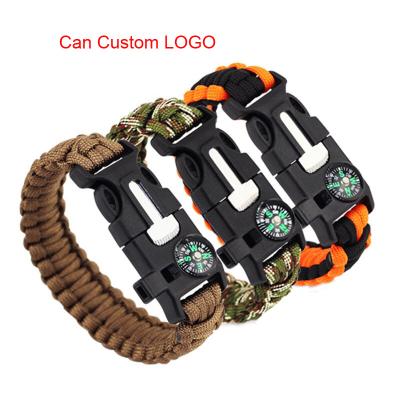 China Outdoor Sports Paracord Bracelet for Survival Outdoor Camping Stylish Bracelet with Fire Starter, Loud Whistle, Compass and Emergency Knife for sale