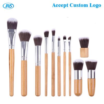 China Angular Blush OEM 12pcs Makeup Brush Set Private Label Makeup Brush Bamboo Handle Blending Blush Concealer Powder Brush Kit for sale