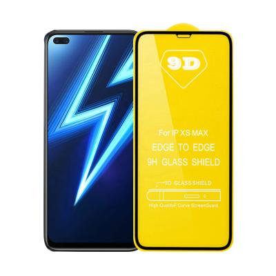 China 2.5D Anti-scratch Factory Direct Sales Full Glue HD 9D Tempered Glass Screen Protector Shockproof For OPPO Reno5 K Reno6 5G Realme1 Realme5s for sale