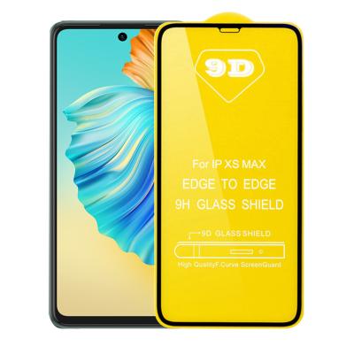 China Anti-scratch scuff proof high definition 9H hardness 2.5D full cover 9D shockproof tempered glass film for Tecno Camon 15 16 pro for sale