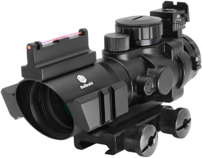 China 4x32 Tri Prism Rifle Scope Optical Sight Adjustable Acog Range Blue,Red,Green PT 4X32 Tactical Prismatic Red Prismatic for sale