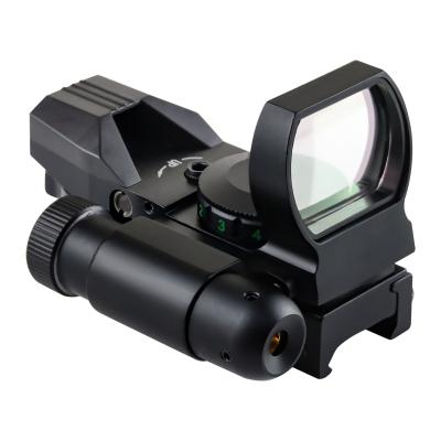 China HD101B Reflex Sight 4 Aluminum Reticle Red and Green Dot Sight with Built-in Red Laser Sight Scope Rifle Scope with 20mm Scope Mount for sale