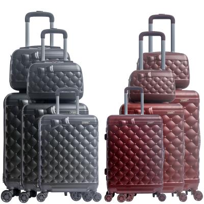 China Exterior 5 Piece High Quality Lightweight Hard Plastic ABS Carry Luggage Set For Travel for sale