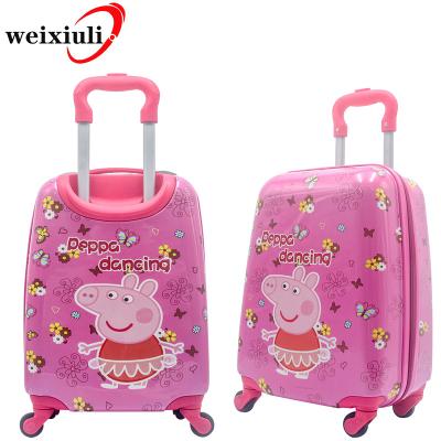 China Custom Kids ABS+PC Bottom Travel Trolley Kids Travel Luggage Handbags For Kids Travel for sale