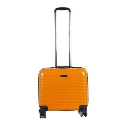 China ABS Orange 18 Inch PC Luggage Trolley Briefcase Luggage For Business Travel for sale