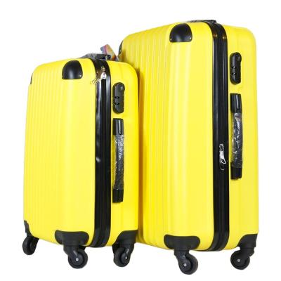 China ABS July Luggage 20/24/28 Inch Yellow Cabin Trolley Suit Case With Good Quality for sale