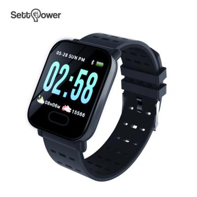 China 2019IP67 Waterproof Touch Screen Blood Pressure Watch A6 Smart Smart Watch With Settpower A6 Heart Rate And Call Reminder for sale