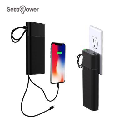 China Settpower PB165 new product fast charging support fast 20000mah power banks with built-in 18W palladium powerbank 2 charging cables for sale