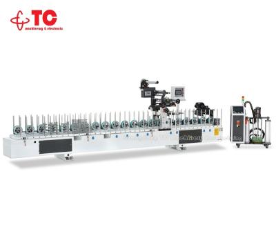 China Hotels Pur Hot Glue Profile Wrapping Machine For Wood/WPC/UPVC/ALUMINUM for sale