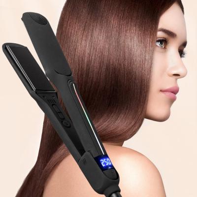 China Quickly Heat LCD Display Titanium Hair Straightener Mirror Plate Platinum Iron Custom Flat Hair Straightener Professional Hair Straightener for sale