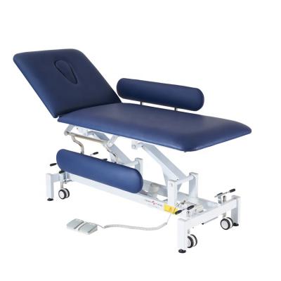 China 2 section physiotherapy equipment electric treatment table physiotherapy couch with side rail 1970*700*460/910mm for sale