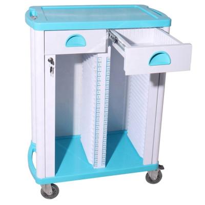 China Modern 50 Layers Double Medical Trolley With Two Drawers For Hospital Record CY-H832 for sale