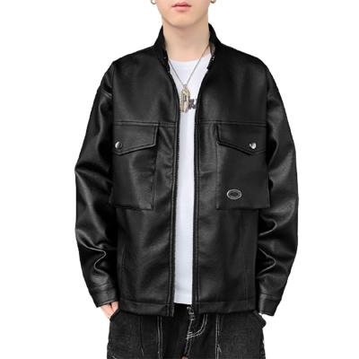 China QUICK DRY most popular quality custom made leather jacket for men fashion mens black leather jackets china made winter jacket for sale