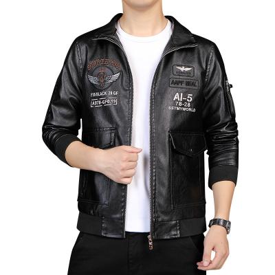 China Fashion QUICK DRY plus size embroidered leather jacket for men oversized motorcycle mens leather jacket for sale