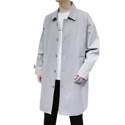 China 2021 Fashion Simple Outdoor Men's Long Ditch Jackets Windproof Jacket Casual QUICK DRY Cotton Lapel Coat For Men for sale