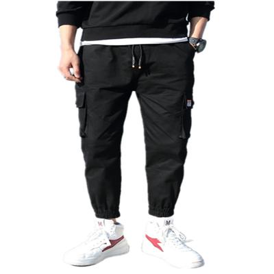 China Latest Design Anti-Wrinkle Pocket Custom Black Summer Stylish Sports Casual Cargo Plus Size Men Pants for sale