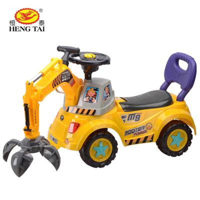 China Ride On Toy HT5611A Sliding Handle Operate Construction Vehicle Ride On Crane for sale