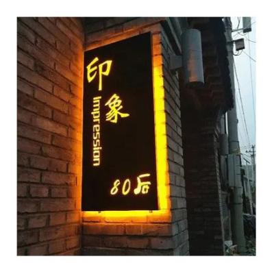 China Custom Hanging Illuminated Acrylic Led Light Box Crystal Letter Sign Wall Advertising Mounted Sign Large And Medium for sale