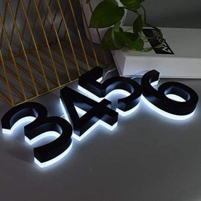 China Customized Wholesale Black Door Numbers 3D Address Sign Metal Plate Letter Outdoor Room House Number for sale