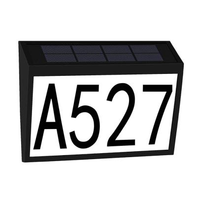 China Modern Custom Outdoor House Numbers Solar Powered Address Marker Address Plaque LED House Sign House Number for sale