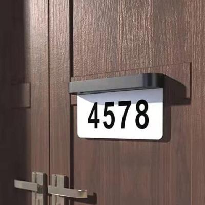 China Modern Waterproof Hotel Room Number Sign House Numbers Decorative Metal Letters Led Number Sign for sale