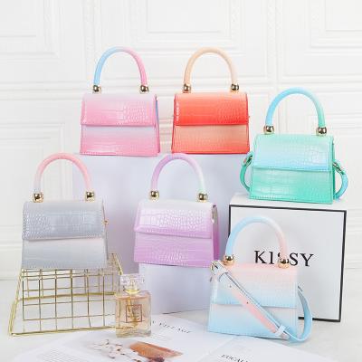 China Messenger Purses Luxury Designer 2021 New Small Mini Alligator Fashion Women's Gradient Color Shoulder Tote Bolsa Female Handbags High Quality for sale