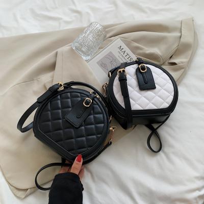 China High Quality Fashion Quilted Small Round Bag New Retro Mini Shoulder Bags For Women Luxury Purse High Quality Designer Brand Crossbody Bag for sale