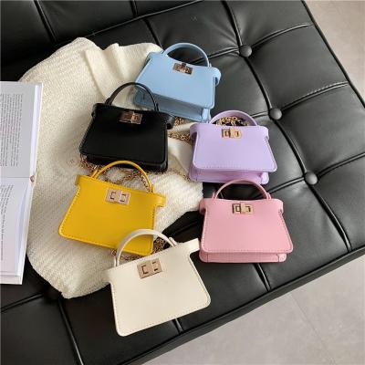 China High Quality Mini High Sense Candy Color Female Coin Bags 2021 New PU Leather Women Handbags Fashion Shoulder Chain Cross - Body Bags For Ladies for sale