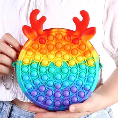 China 2021 High Quality Hot Selling Popite Coin Purses New Toys Push Bubble Wiggles Antistress Toy Handbags Children's Decompression Girls Adults for sale