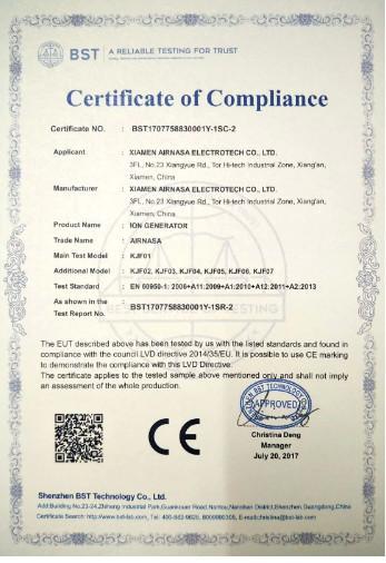 CE - Xiamen Airnasa Electronics Co., Ltd.