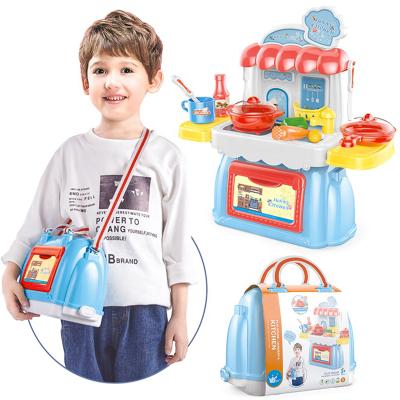 China Amazon plastic tender toys 2 in 1plastic shoulder bags kindergarten to pretend toy kid acesorios kitchen toy for sale