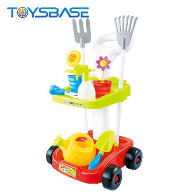 China Wholesale Plastic Pretend Play Set Kids Play House Trolley Garden Cleaning Toy for sale