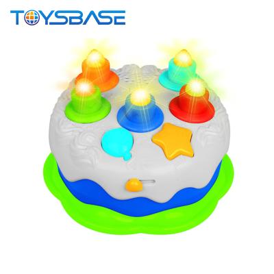 China Fake Simulation Child Plastic Birthday Cake With Lighting Candles for sale