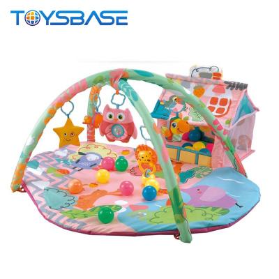 China Educational Toy Pink House Game Pad with Ocean Ball Style New Baby Activity Gym Mat, Recycle Baby Toys for sale