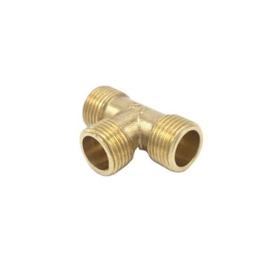 China Easy Installation Brass Tee Water Pipeline Customized Hydraulic Brass Fittings Tee for sale