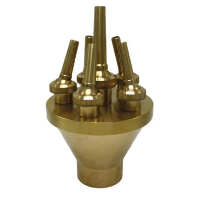 China Contemporary Brass Adjustable Water Fountain Sprinklers Center ZS Upright Straight Nozzles for sale