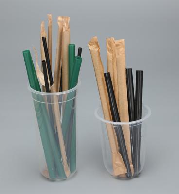 Chine Individually Wrapped Plastic Straws Compostable PLA Cups With Lids à vendre