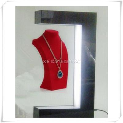 China Acrylic magnetic floating levitron necklace trade show jewerrly display stand for advertising for sale