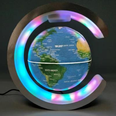 China ABS Electronic Rotation Magnetic Levitation World Map Globe Lighting 6inch for sale