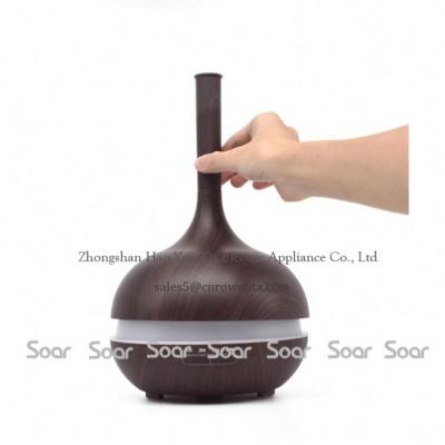 China Hot Sale 400ml Wood Grain Mist Comfortable Warm Cool Air Humidifier Ultrasonic Essential Oil Diffuser for sale