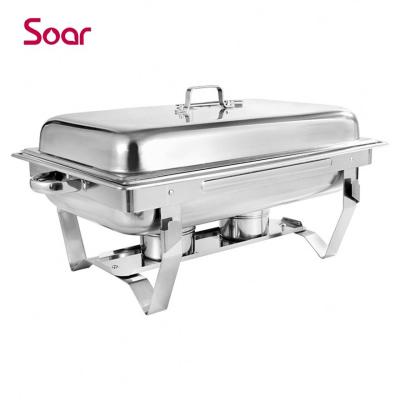 China Wholesale Kitchen Hotel Restaurant Rectangle Buffet Stove Food Warmer Alcohol Stove Stainless Steel Teasing Dishes With Lid for sale