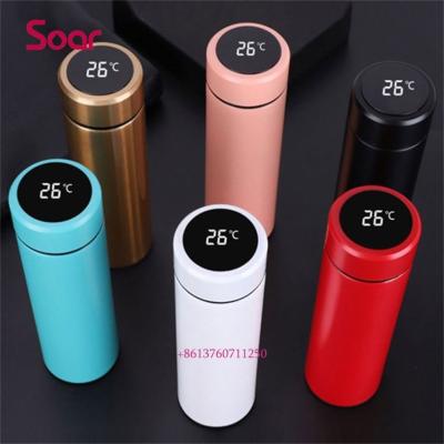 China 500ml PORTABLE Smart Tea Thermoses Infuser Stainless Steel Vacuum Travel Life Thermo Insulated Flask With Led Display for sale