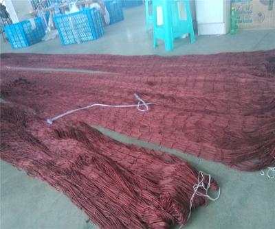 China 210d/21 multifilament twisted multifilament brown polyester nylon fishing net wzxh china fishing net for sale