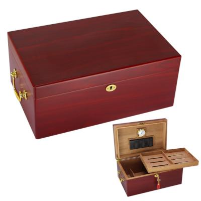 China Package Cigars Lock Compressor Cooling Cigar Humidor Box Cedar Wood Cigar Humidor for sale