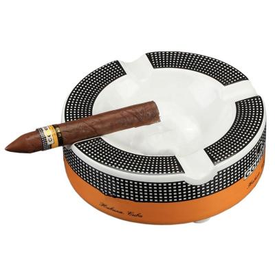 China Easy Clean Cigar Gift Set Personalized Ceramic Standing Cigar Ashtray Custom Logo for sale