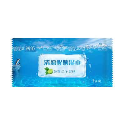 China Cleaning Cool Functional Wet Wipes Non Fragrance Daily Life Cools Wipes 1pcs/box Feminine Mint Wet Wipes for sale