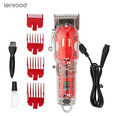 China Car Lenrood Professional Transparent Hair Clippers LRJ-100B Men Hair Cutting Machine Cordless Hair Trimmer With LCD Display for sale